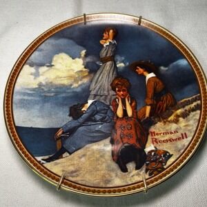Vintage 80s "WAITING ON THE SHORE" by Norman Rockwell Knowles Collector's Plate